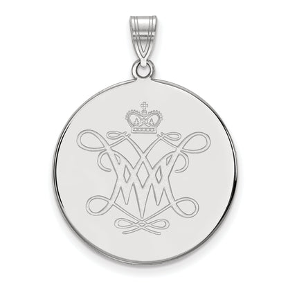 10K Weißgold Logoart College Of William und Mary Extra Groß Plättchen Anhänger