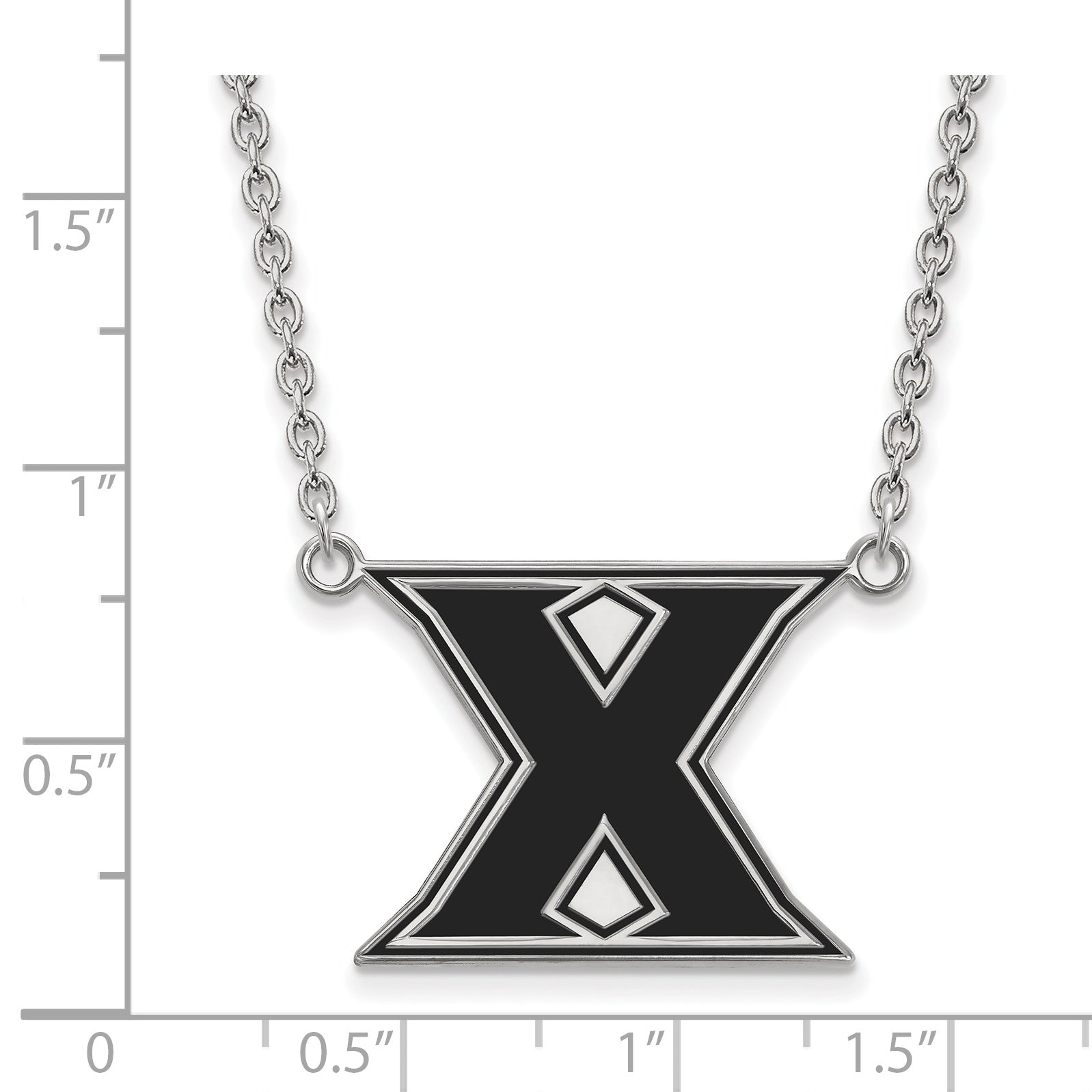Sterlingsilber Rhodiniert Logoart Xavier University Buchstabe X Groß Emailliert Anhänger 18 Zoll Halskette