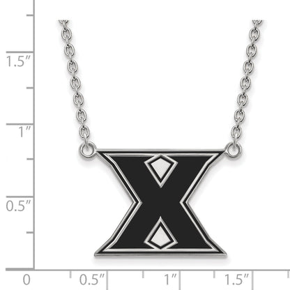 Sterlingsilber Rhodiniert Logoart Xavier University Buchstabe X Groß Emailliert Anhänger 18 Zoll Halskette