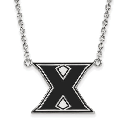 Sterlingsilber Rhodiniert Logoart Xavier University Buchstabe X Groß Emailliert Anhänger 18 Zoll Halskette