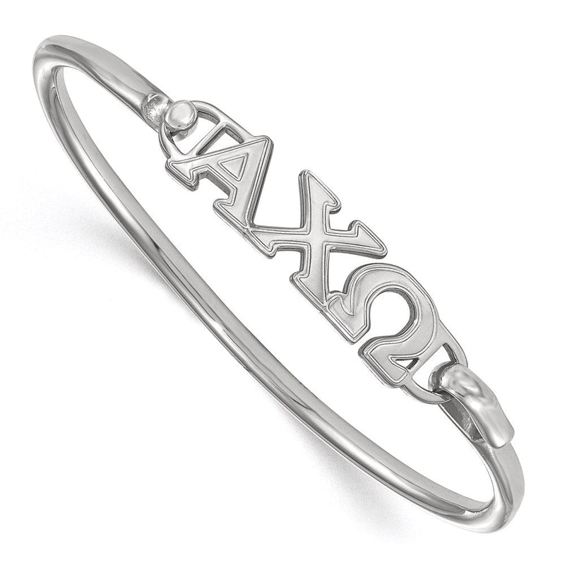 Sterlingsilber S. Rhodiniert Logoart Alpha Chi Omega Klein Haken und Verschluss Armreif Armband