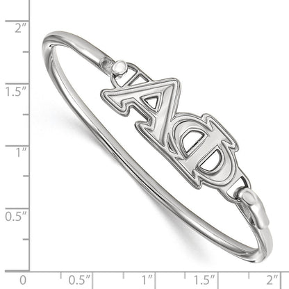 Sterlingsilber Rhodiniert Logoart Alpha Phi Klein Haken und Verschluss Armreif Armband