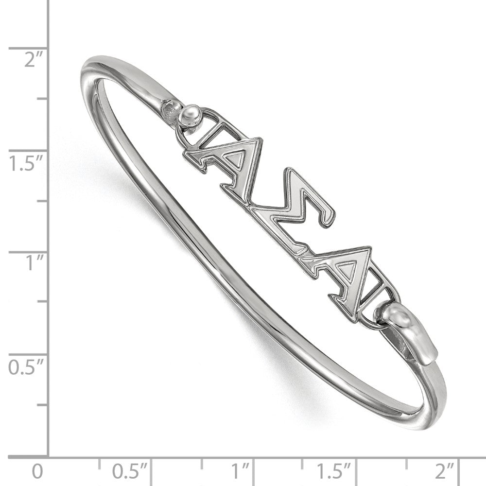 Sterlingsilber S. Rhodiniert P Logoart Alpha Sigma Klein Haken und Verschluss Armreif Armband