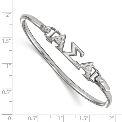 Sterlingsilber S. Rhodiniert P Logoart Alpha Sigma Klein Haken und Verschluss Armreif Armband