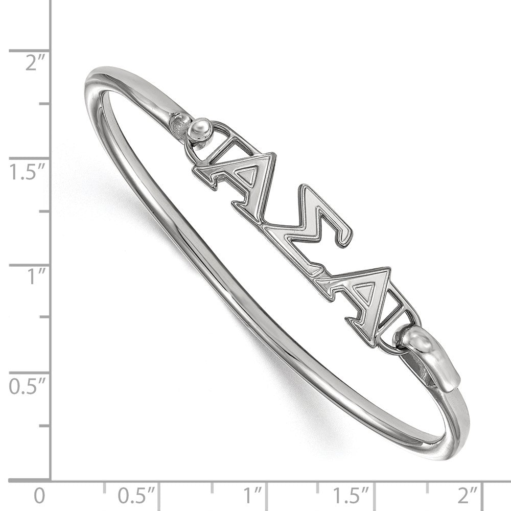 Sterlingsilber S. Rhodiniert P Logoart Alpha Sigma Klein Haken und Verschluss Armreif Armband