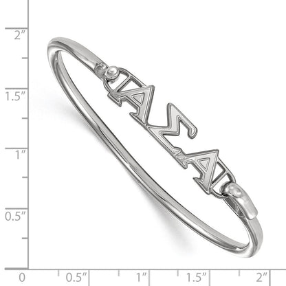 Sterlingsilber S. Rhodiniert P Logoart Alpha Sigma Klein Haken und Verschluss Armreif Armband