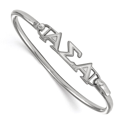 Sterlingsilber S. Rhodiniert P Logoart Alpha Sigma Klein Haken und Verschluss Armreif Armband