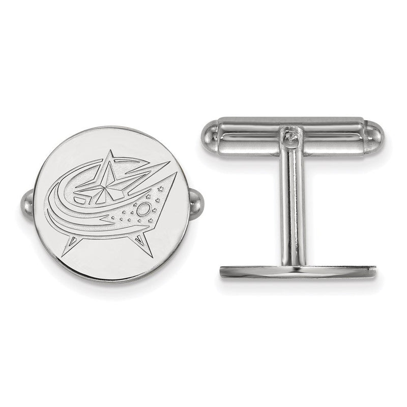 Sterlingsilber Rhodiniert Nhl Logoart Columbus Blau Jacken Manschette Knöpfe
