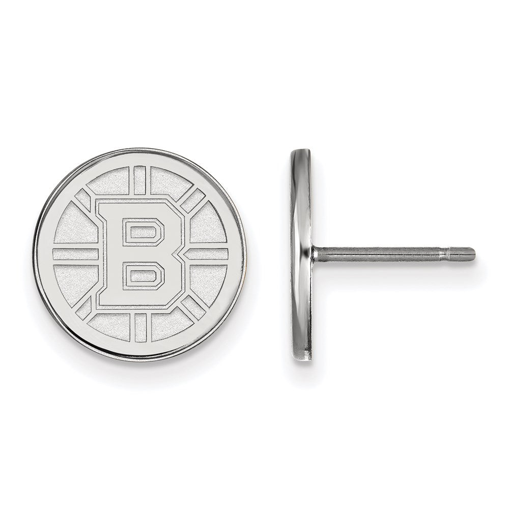 Sterlingsilber Rhodiniert Nhl Logoart Boston Bruins Klein Ohrstecker