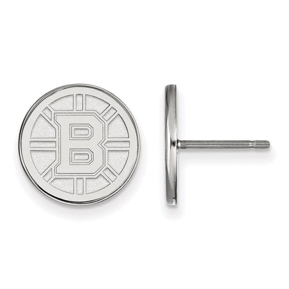 Sterlingsilber Rhodiniert Nhl Logoart Boston Bruins Klein Ohrstecker