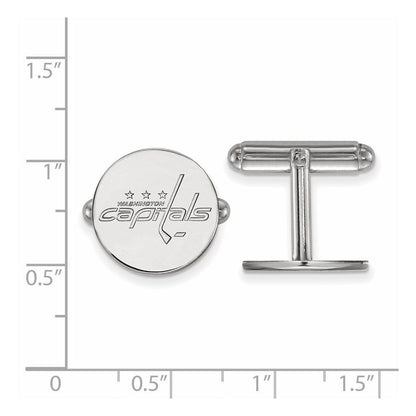 Sterlingsilber Rhodiniert Nhl Logoart Washington Capitals Manschette Knöpfe