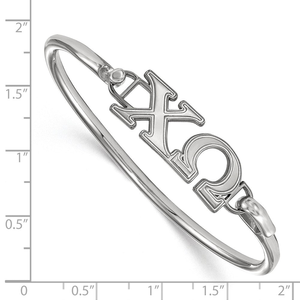 Sterlingsilber Rhodiniert Logoart Chi Omega Haken und Verschluss Armreif Armband