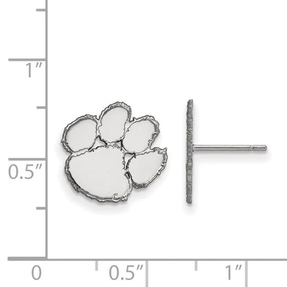 Sterlingsilber Rhodiniert Logoart Clemson University Tiger Paw Klein Ohrstecker