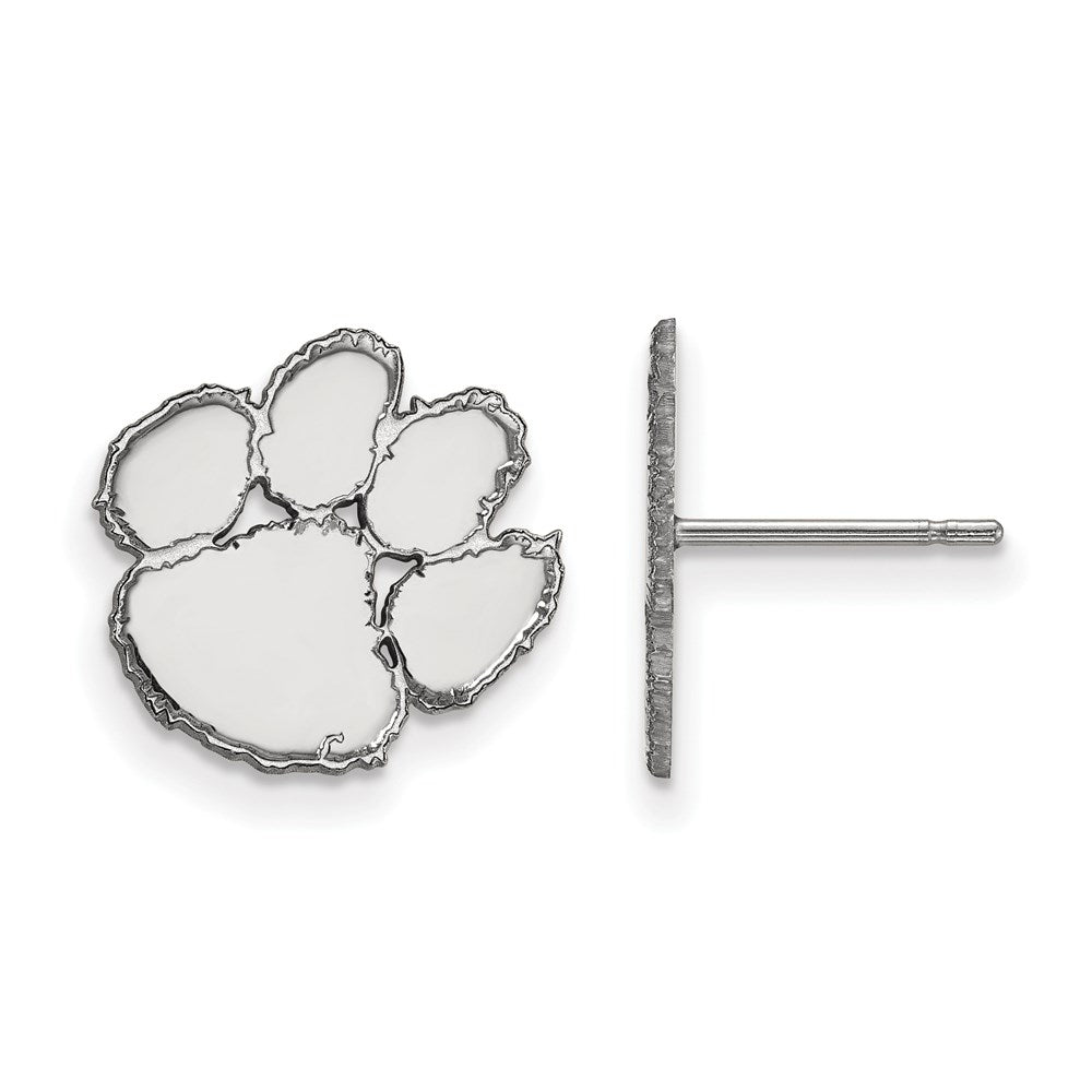 Sterlingsilber Rhodiniert Logoart Clemson University Tiger Paw Klein Ohrstecker