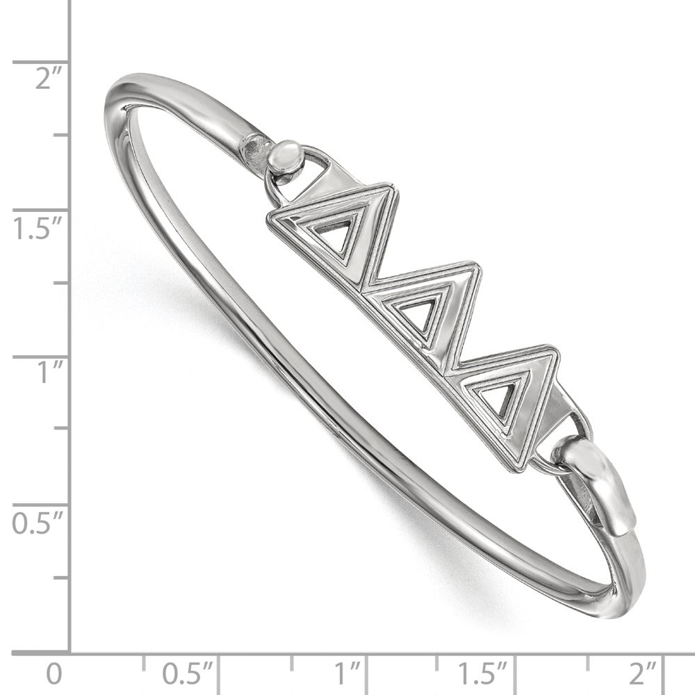 Sterlingsilber S. Rhodiniert P Logoart Delta Klein Haken und Verschluss Armreif