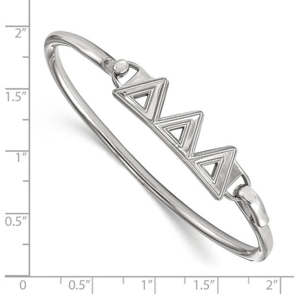 Sterlingsilber S. Rhodiniert P Logoart Delta Klein Haken und Verschluss Armreif