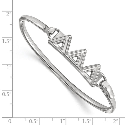 Sterlingsilber S. Rhodiniert P Logoart Delta Klein Haken und Verschluss Armreif