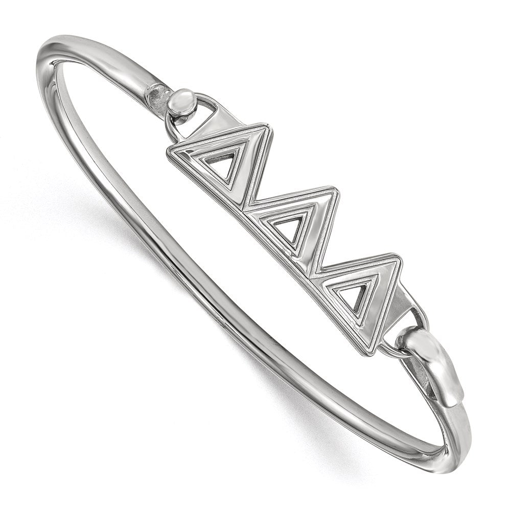 Sterlingsilber S. Rhodiniert P Logoart Delta Klein Haken und Verschluss Armreif