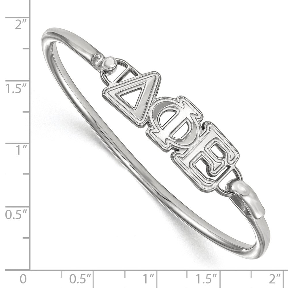 Sterlingsilber S. Rhodiniert P Logoart Delta Phi Epsilon Groß Haken und Verschluss Armreif Armband