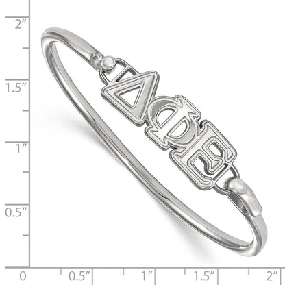 Sterlingsilber S. Rhodiniert P Logoart Delta Phi Epsilon Groß Haken und Verschluss Armreif Armband