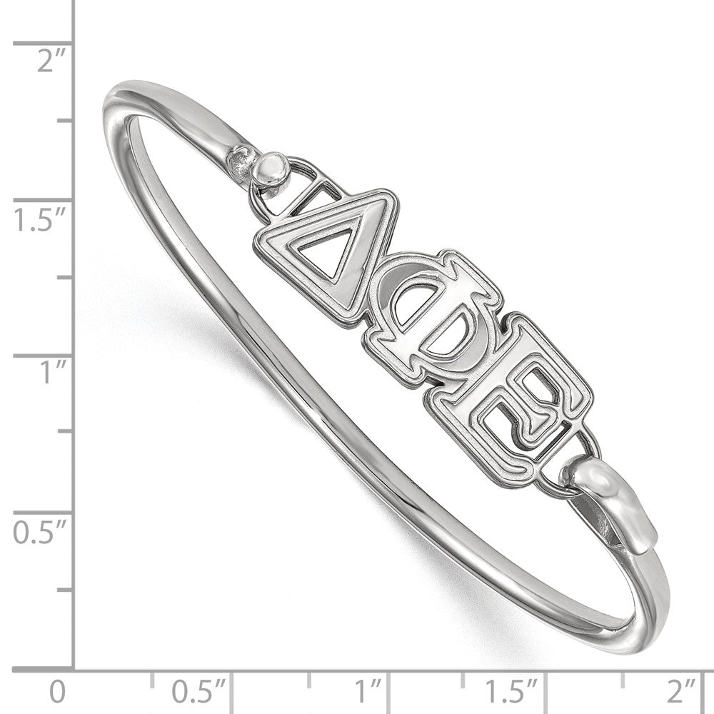 Sterlingsilber S. Rhodiniert P Logoart Delta Phi Epsilon Groß Haken und Verschluss Armreif Armband