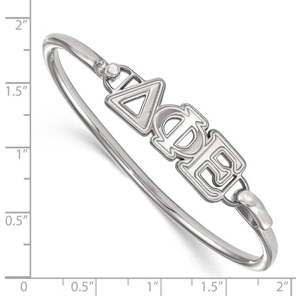Sterlingsilber S. Rhodiniert P Logoart Delta Phi Epsilon Groß Haken und Verschluss Armreif Armband