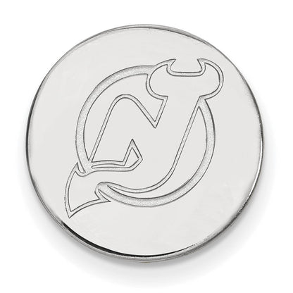14K Weißgold Nhl Logoart New Trikot Devils Anstecknadel