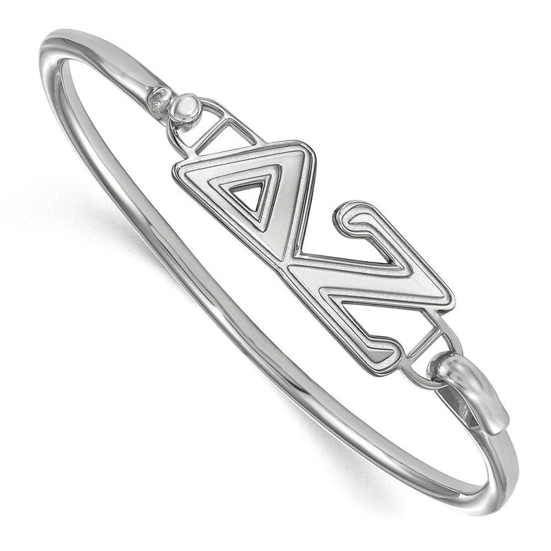 Sterlingsilber Rhodiniert Logoart Delta Zeta Klein Haken und Verschluss Armreif Armband