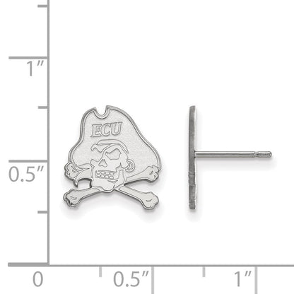 Sterlingsilber Rhodiniert Logoart Ost Carolina University Pirat Klein Ohrstecker