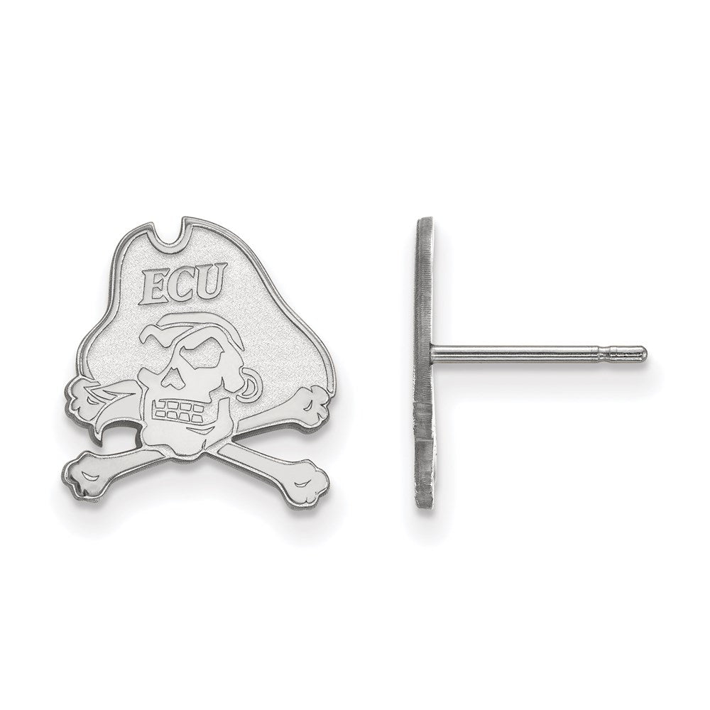 10K Weißgold Logoart Ost Carolina University Pirat Klein Ohrstecker