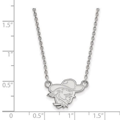 Sterlingsilber Rhodiniert Logoart Eastern Kentucky University E K U Klein Anhänger 18 Zoll Halskette