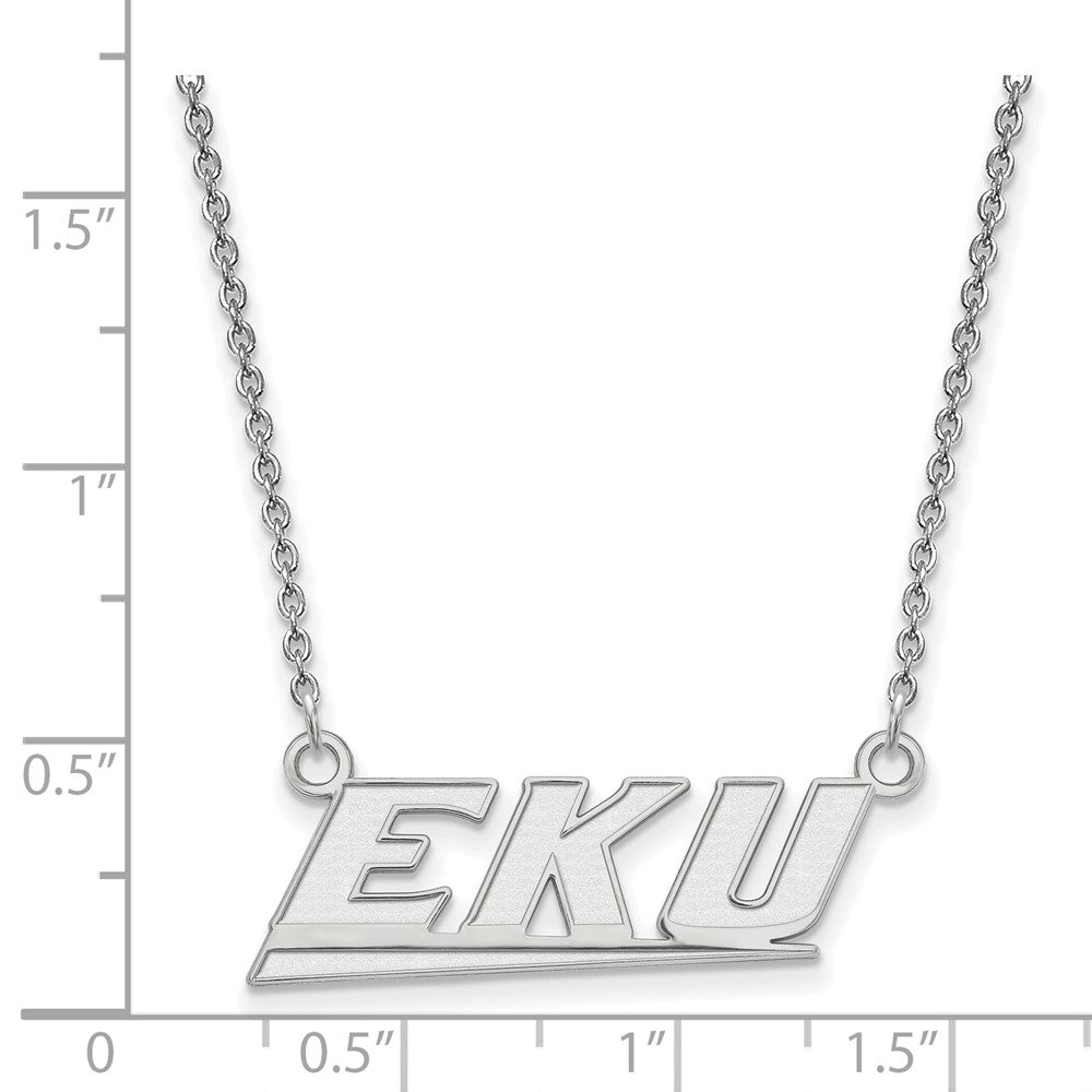 10K Weißgold Logoart Eastern Kentucky University E K U Klein Anhänger 18 Zoll Halskette