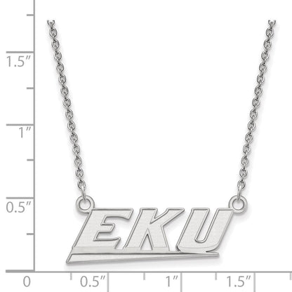 10K Weißgold Logoart Eastern Kentucky University E K U Klein Anhänger 18 Zoll Halskette