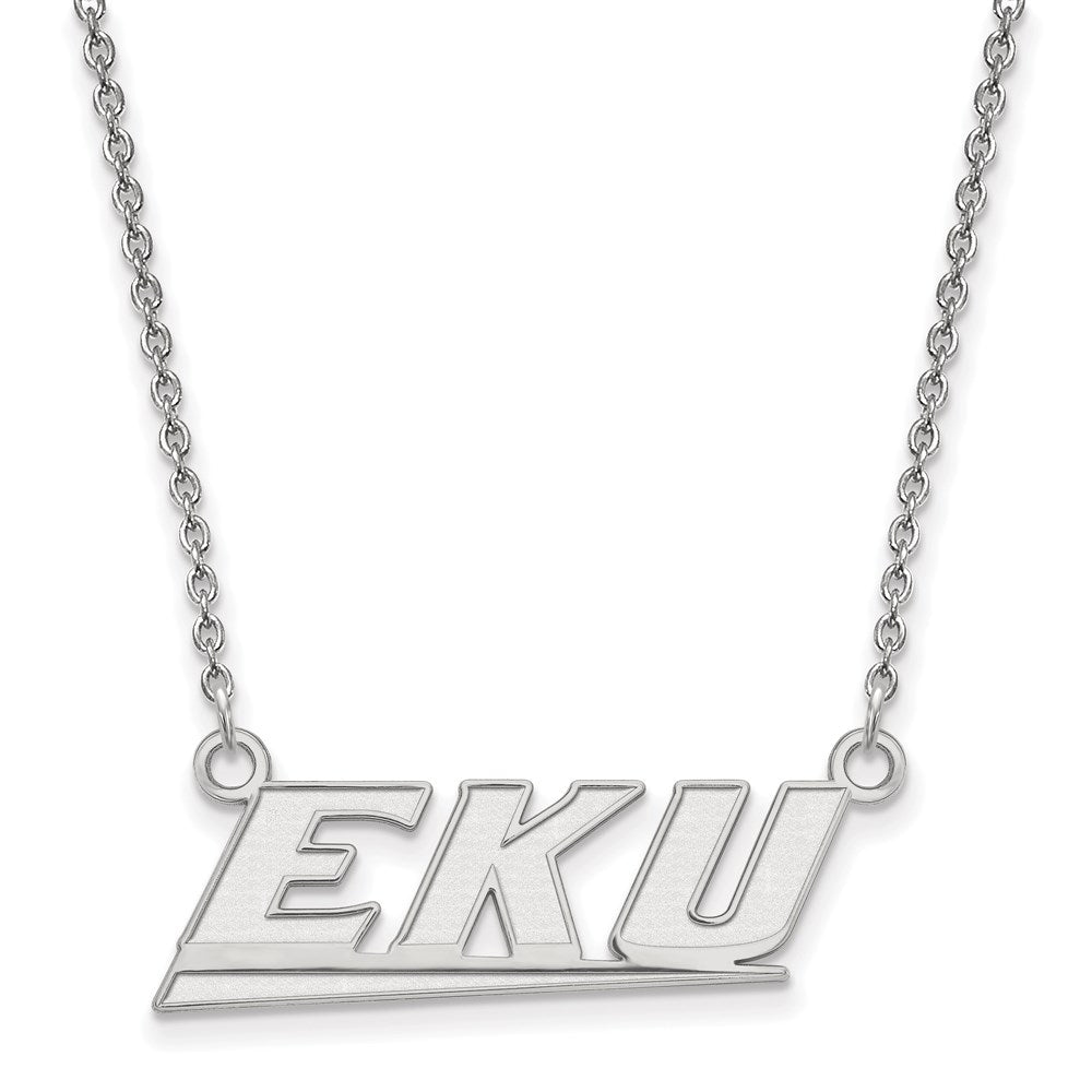 10K Weißgold Logoart Eastern Kentucky University E K U Klein Anhänger 18 Zoll Halskette