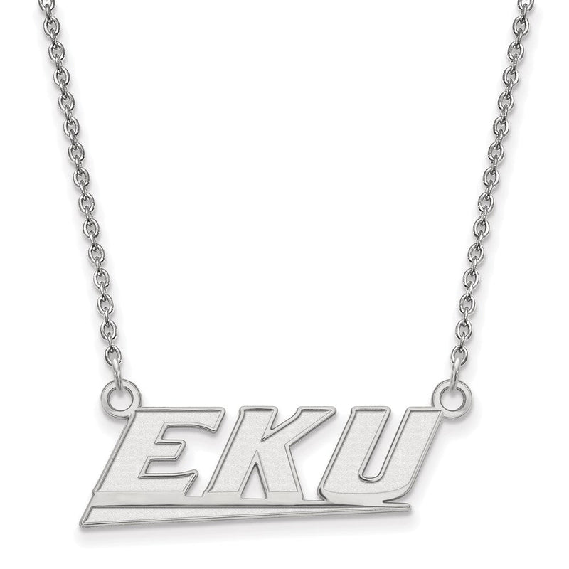 10K Weißgold Logoart Eastern Kentucky University E K U Klein Anhänger 18 Zoll Halskette