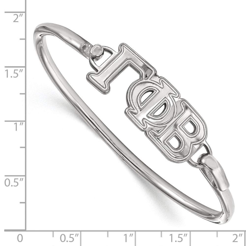Sterlingsilber S. Rhodiniert Logoart Gamma Phi Beta Groß Haken und Verschluss Armreif Armband