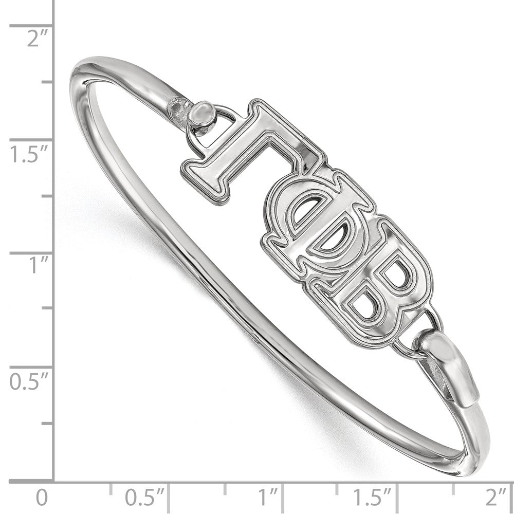 Sterlingsilber S. Rhodiniert Logoart Gamma Phi Beta Groß Haken und Verschluss Armreif Armband
