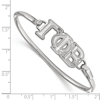 Sterlingsilber S. Rhodiniert Logoart Gamma Phi Beta Groß Haken und Verschluss Armreif Armband