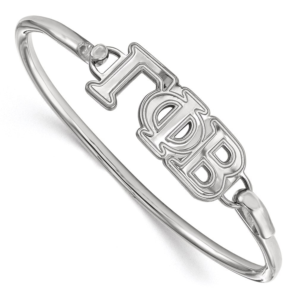Sterlingsilber S. Rhodiniert Logoart Gamma Phi Beta Groß Haken und Verschluss Armreif Armband