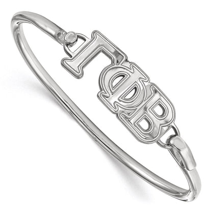 Sterlingsilber S. Rhodiniert Logoart Gamma Phi Beta Groß Haken und Verschluss Armreif Armband
