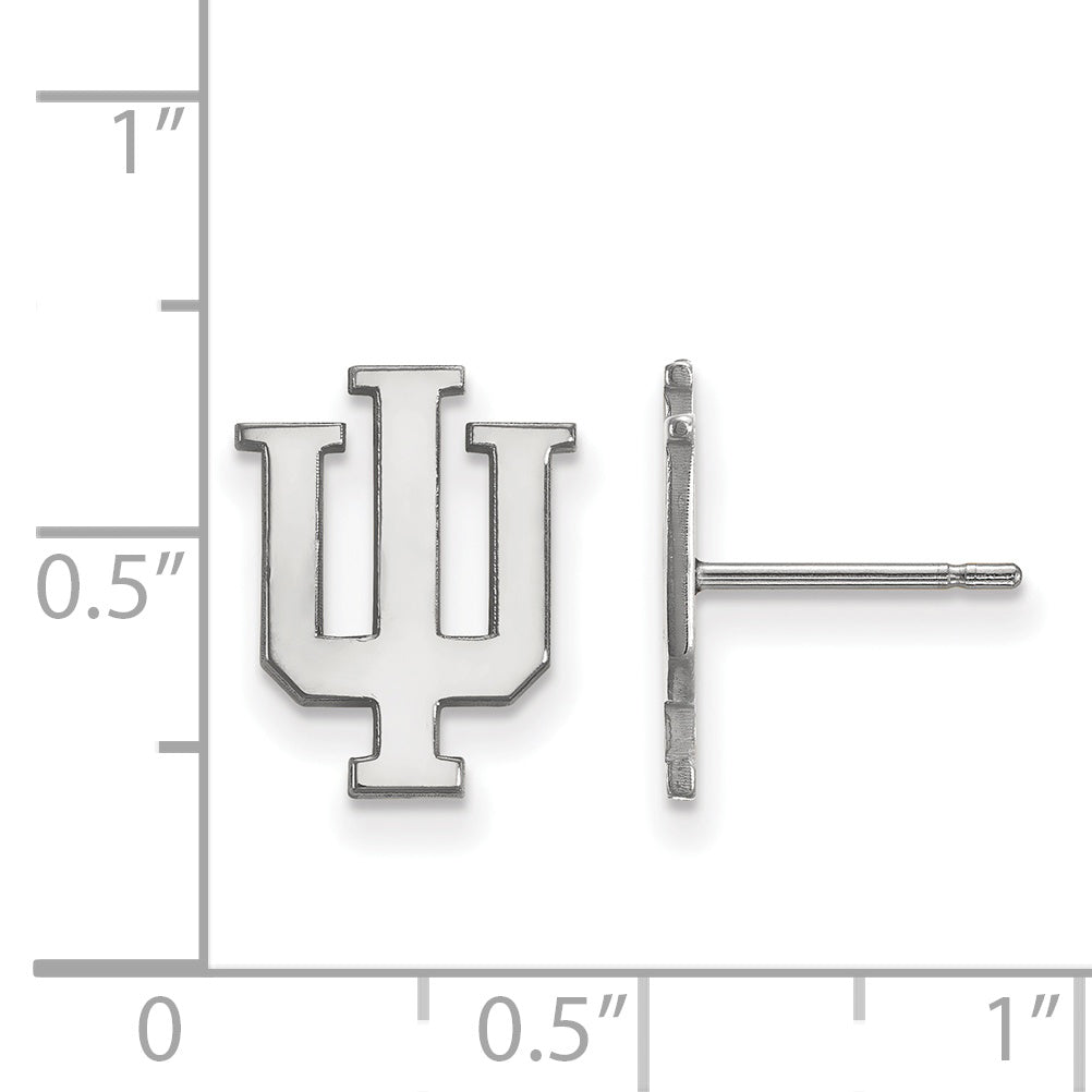 Sterlingsilber Rhodiniert Logoart Indiana University I U Klein Ohrstecker