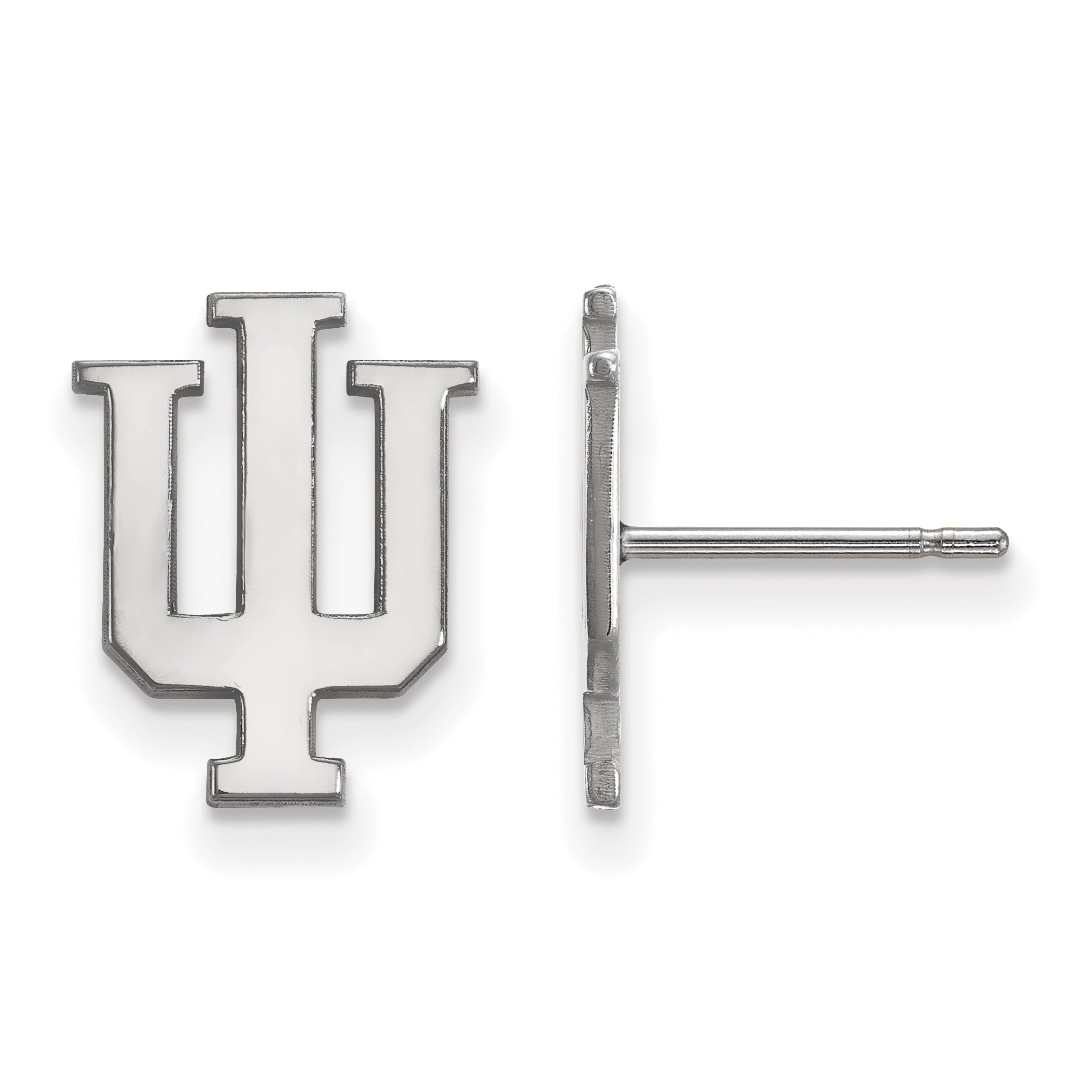 Sterlingsilber Rhodiniert Logoart Indiana University I U Klein Ohrstecker
