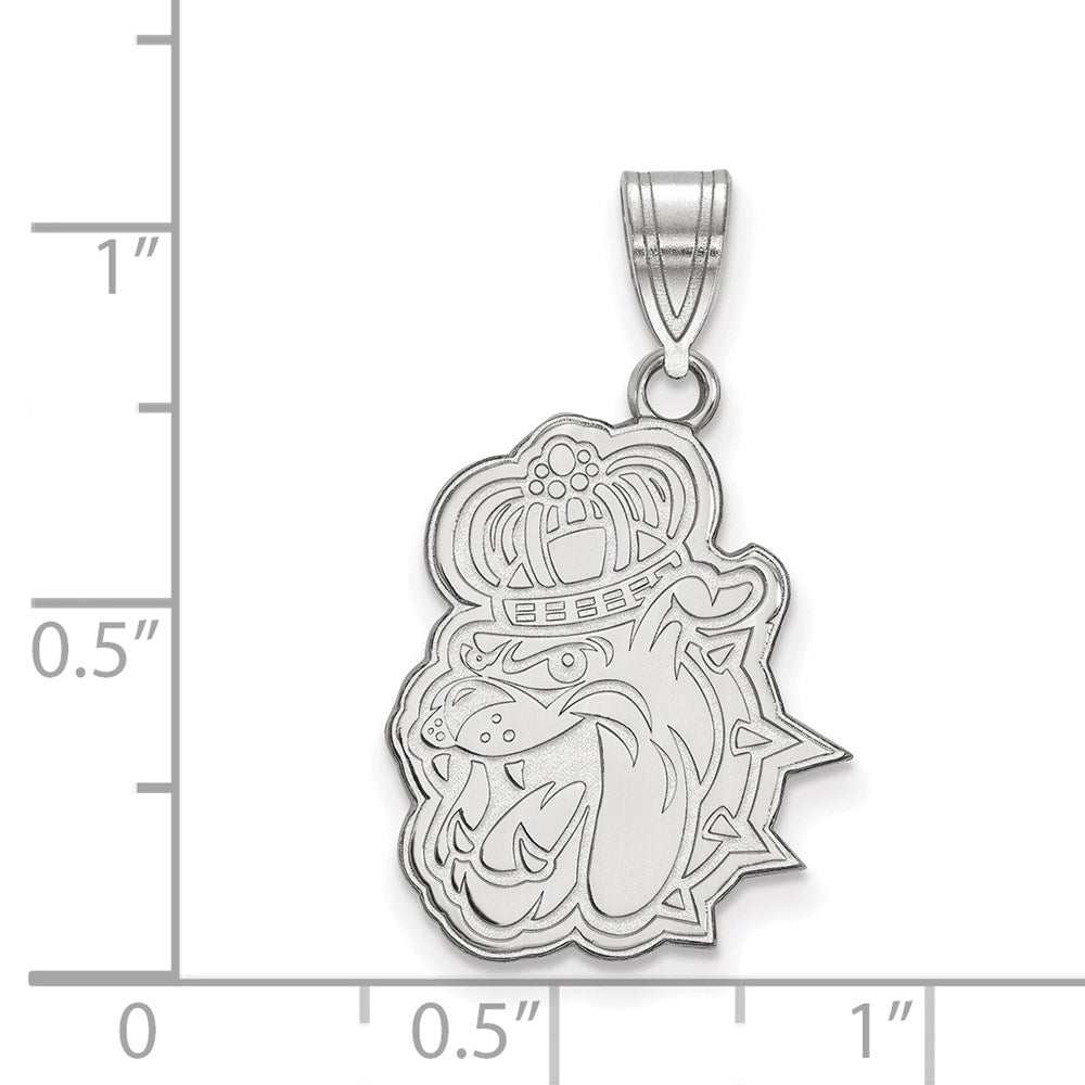 Sterlingsilber Rhodiniert Logoart James Madison University Duke Hund Groß Anhänger