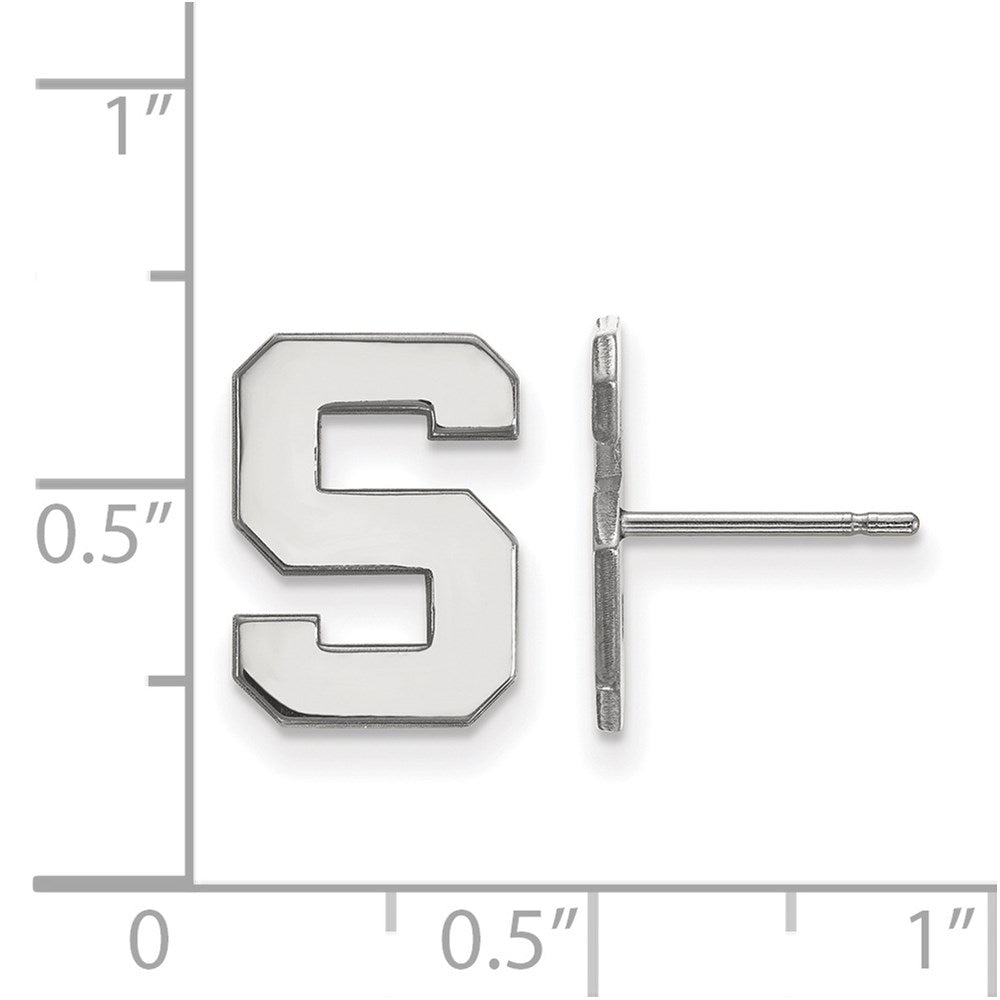 Sterlingsilber Rhodiniert Logoart Michigan State University Buchstabe S Klein Ohrstecker