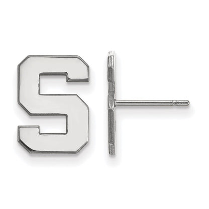 Sterlingsilber Rhodiniert Logoart Michigan State University Buchstabe S Klein Ohrstecker