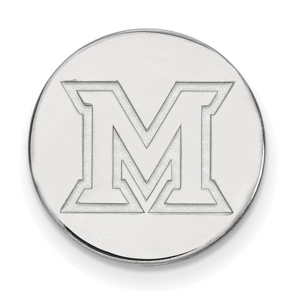 14K Weißgold Logoart Miami University Ohio Buchstabe M Anstecknadel