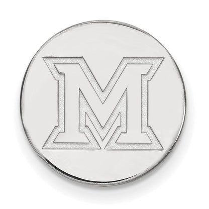 14K Weißgold Logoart Miami University Ohio Buchstabe M Anstecknadel
