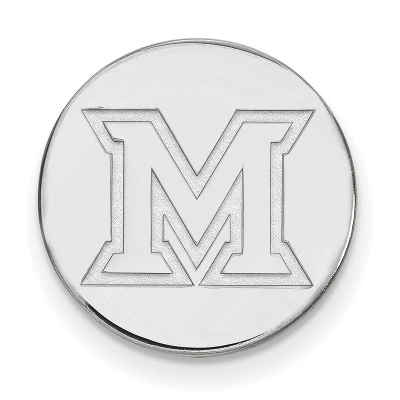 14K Weißgold Logoart Miami University Ohio Buchstabe M Anstecknadel