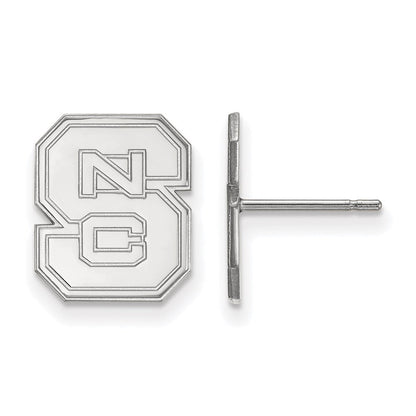 10K Weißgold Logoart North Carolina State University N C S Klein Ohrstecker