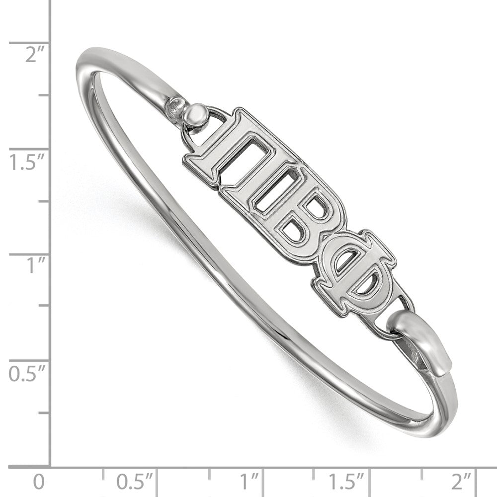 Sterlingsilber Rhodiniert Logoart Pi Beta Phi Klein Haken und Verschluss Armreif Armband
